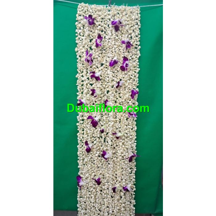 Shawl Duppata for bride 6X1 feet with Fresh jasmine and orkit 