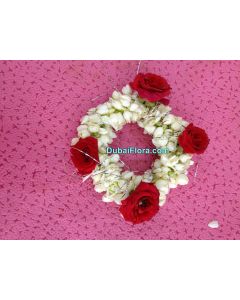 gajra Jasmine Bracelet Kangan in wire with baby roses  (2 Pieces)