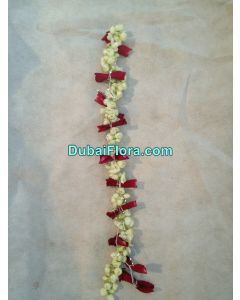 Jasmine and Rose String (Gajra) For Head with Rose Petals