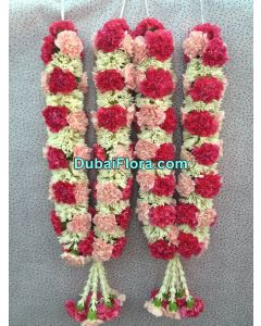 Pink Carnation Flowers and Tuberose Garland