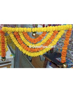 Dubai Fresh Flower Toran Yellow Orange Golden Diwali decoration For Home Shop Showroom