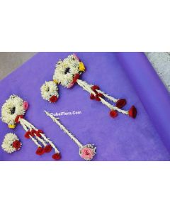 Bridal set with tube roses and multi colour of baby roses and Jipsophilia