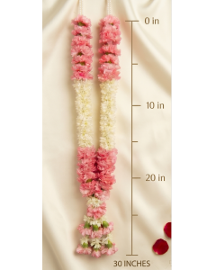 Fresh Pink Carnation & Tuberose Garland 30 Inch – Haar Mala for Weddings Dubai