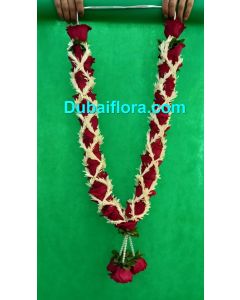 Red rose Garland touch of tube roses 