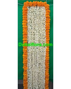 Fresh jasmine Shawl Dupatta with marigold (6X1) feet 