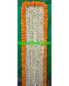 Fresh jasmine Shawl Dupatta with marigold (6X1) feet 