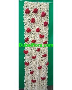Jasmine shawl with red roses for bride   6x1 feet