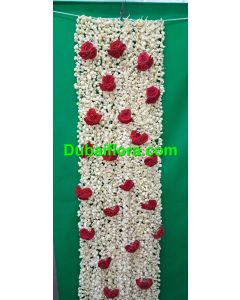 Jasmine shawl with red roses for bride   6x1 feet