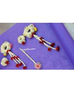 Bridal set with tube roses and multi colour of  baby roses and Jipsophilia