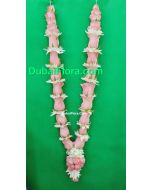 Garland with pink rose and whte hrysanthemum 